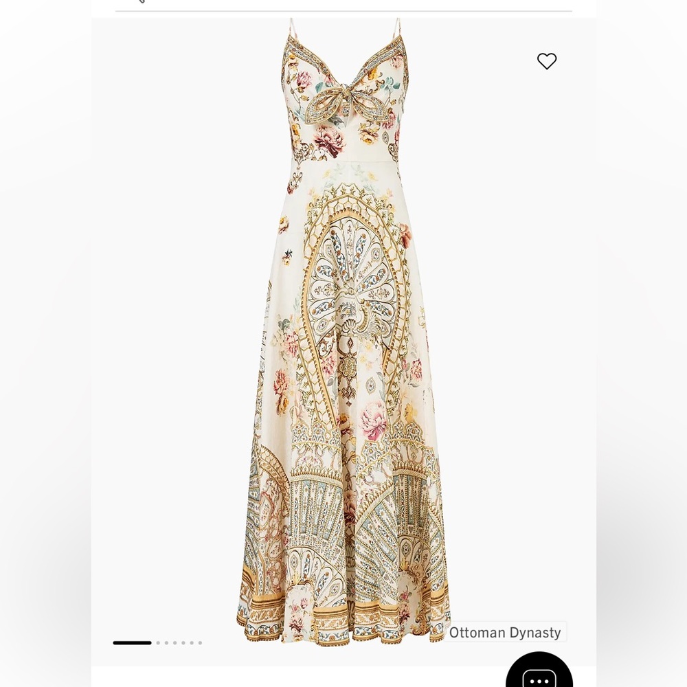 Camilla Floral Linen Maxi Dress Fabric NWT